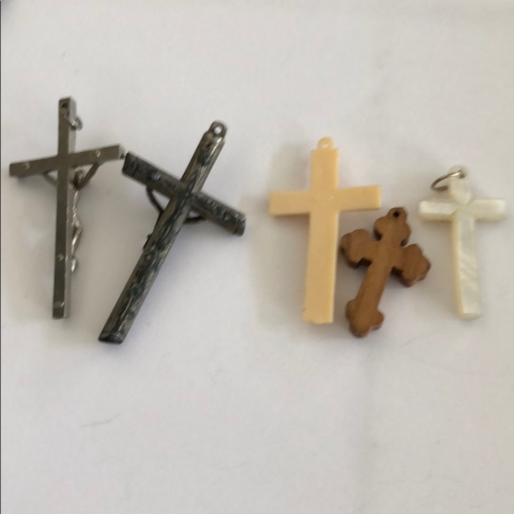 Old Cross Pendant Collection Five Cross Lot MOP - Picture 7 of 8